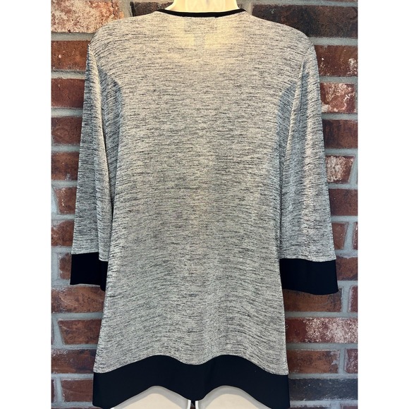 Joseph Ribkoff 8 Waterfall Front Black Brown Tunic Top - Picture 4 of 8